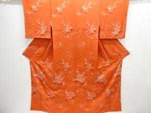 梅に御所車模様付け下げ小紋着物